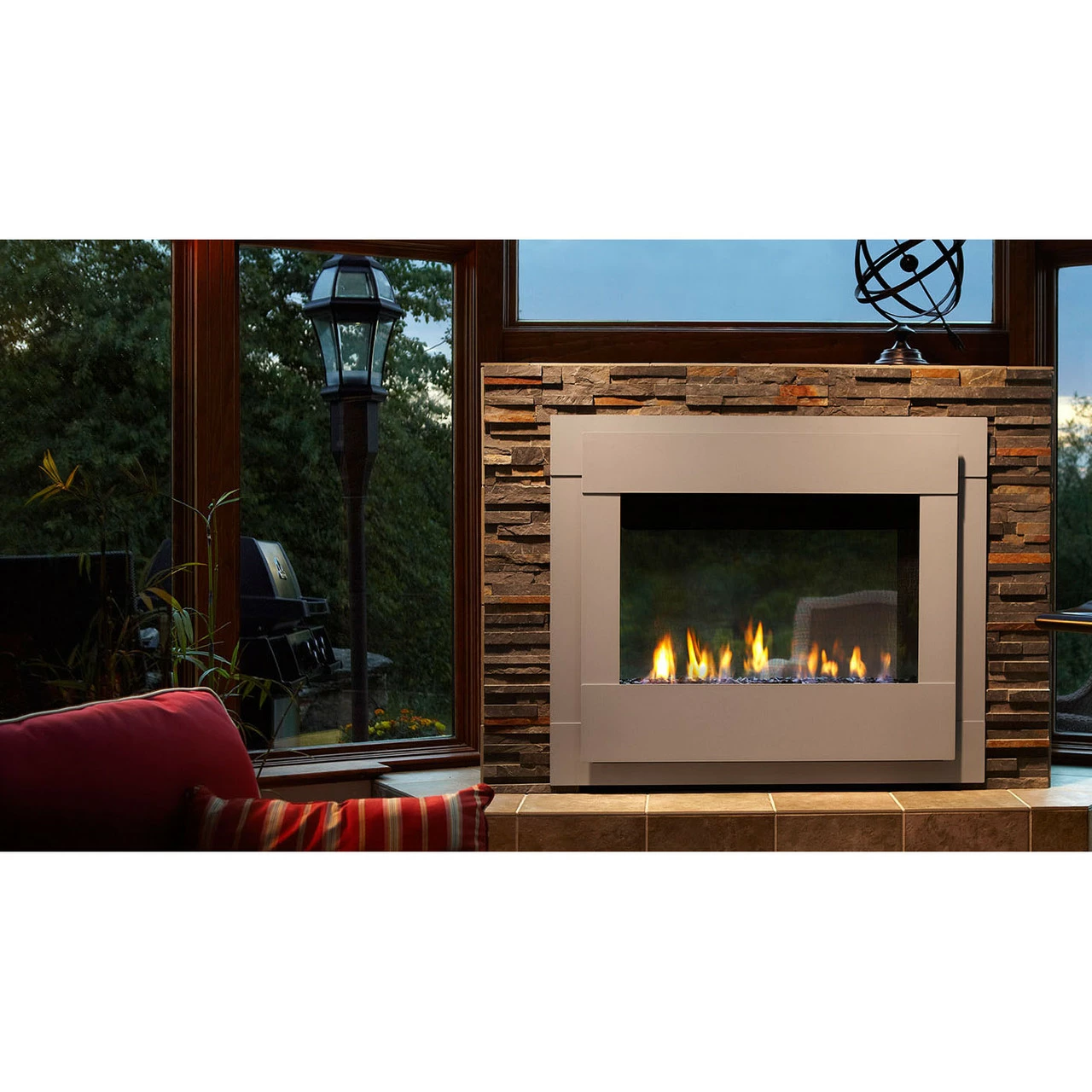 Twilight Modern 36" Indoor/Outdoor See-Through Gas Fireplace | Majestic 3 Twilight Modern 36" Indoor/Outdoor See-Through Gas Fireplace | Majestic - Image 3