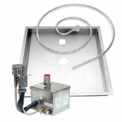 MGSQDIBP Electronic Ignition Gas Fire Pit Burner Kit With Square Drop-In Pan | Fire By Design