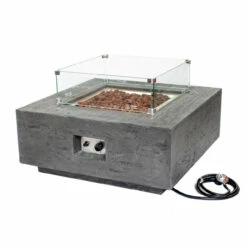 Albany Natural Color Pewter Finish Square Fire Pit Table - Concrete GFRC | AMS Fireplace 13 Albany Natural Color Pewter Finish Square Fire Pit Table - Concrete GFRC | AMS Fireplace -DIMPLEX Sales Store ams fireplace square fire pit main 1500x1500 web 68612.1672448131