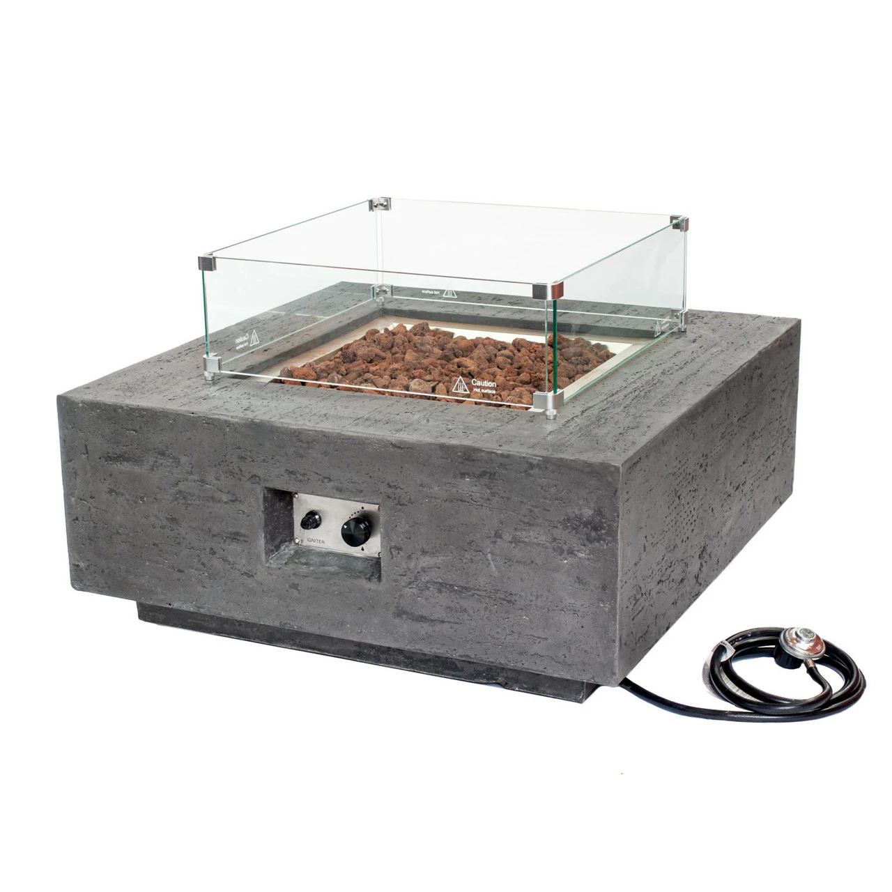 Albany Natural Color Pewter Finish Square Fire Pit Table - Concrete GFRC | AMS Fireplace 7 Albany Natural Color Pewter Finish Square Fire Pit Table - Concrete GFRC | AMS Fireplace - Image 7
