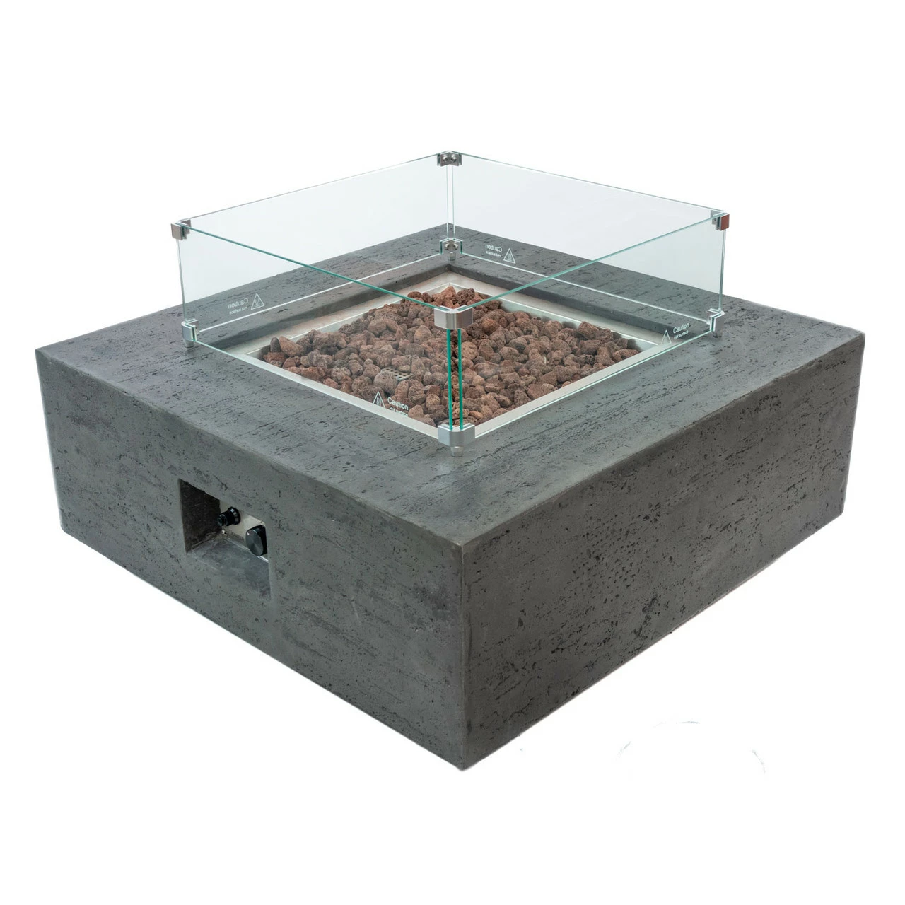 Albany Natural Color Pewter Finish Square Fire Pit Table - Concrete GFRC | AMS Fireplace 4 Albany Natural Color Pewter Finish Square Fire Pit Table - Concrete GFRC | AMS Fireplace - Image 4