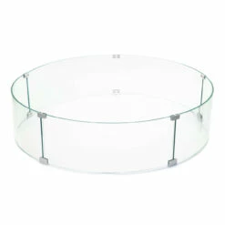 AMS Fire Pit Table Round Glass Wind Guard - 1/4" Thick Glass - Fire Flame Guard -DIMPLEX Sales Store ams wind guard 42 main web 68118.1666899219