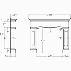 The Annalisa - Concrete Fireplace Surround -DIMPLEX Sales Store annalisa specs 72763.1564684469