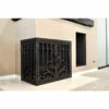 Arcadia Rectangular L-Shape Fireplace Door - Wrought Iron