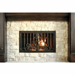 Arcadia Rectangular Fireplace Door - Wrought Iron -DIMPLEX Sales Store arcadia 10 rectangular fireplace door web1 00127.1581639489