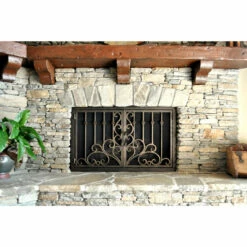 Arcadia Rectangular Fireplace Door - Wrought Iron -DIMPLEX Sales Store arcadia 10 rectangular fireplace door web7 24656.1581639491