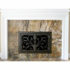 Azalea Rectangular Fireplace Door - Wrought Iron -DIMPLEX Sales Store azalea 6 06 web 56338.1581631319