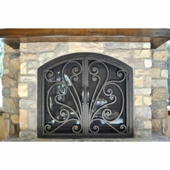Azalea Arched Fireplace Door - Wrought Iron -DIMPLEX Sales Store azalea 6 arch web4 53287.1582825351