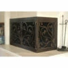 Azalea Rectangular L-Shape Fireplace Door - Wrought Iron