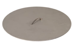 32” Circular 3/16” Brushed Aluminum Fire Pit Cover + 1 Handle: For 30” Opening