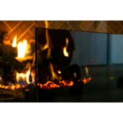 Greylite 2 Freestanding Glass Fireplace Screen | AMS Fireplace -DIMPLEX Sales Store black glass free standing screen 2 web 39004.1606343792