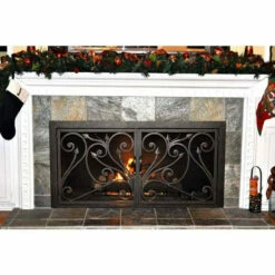 Catalina Rectangular Fireplace Door - Wrought Iron -DIMPLEX Sales Store catalina 14 rectangular fireplace door web2 36972.1574812716