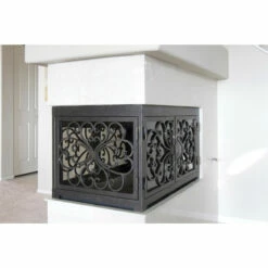 Classic Rectangular U-Shape Fireplace Door - Wrought Iron