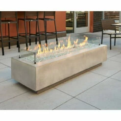 Cove 72" Linear Gas Fire Pit Table CV-72 - The Outdoor Greatroom Company -DIMPLEX Sales Store cv 72glassbeadflameglassedit 15571.1658237945