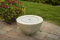 Outdoor GreatRoom Round Grey Glass Burner Cover For CF-12 - 12-R-GG-C