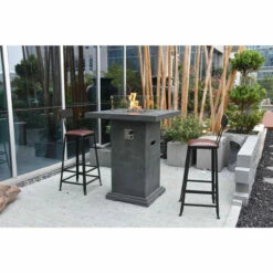 Elementi Montreal Bar Fire Table 34" X 34" -DIMPLEX Sales Store dark gray elementi fire pits ofg221 lp 31 1000 91144.1657013509