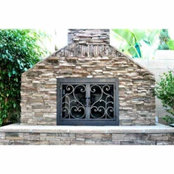 Del Mar Rectangular Fireplace Door - Wrought Iron -DIMPLEX Sales Store del mar 12 rectangular fireplace door web2 18577.1575310733