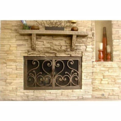 Del Mar Rectangular Fireplace Door - Wrought Iron -DIMPLEX Sales Store del mar 12 rectangular fireplace door web3 79380.1575310733