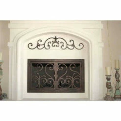 Del Mar Rectangular Fireplace Door - Wrought Iron -DIMPLEX Sales Store del mar 12 rectangular fireplace door web7 84699.1575310733