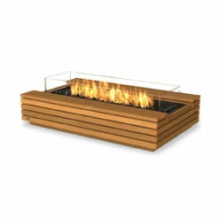 Cosmo 50 Outdoor Ethanol Fire Pit Table | EcoSmart Fire -DIMPLEX Sales Store ecosmart fire cosmo 50 fire pit table teak 45 angle web 41373.1602027609