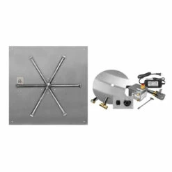 Electronic Ignition Stainless Steel Spur Burner - Square - Flat | Firegear