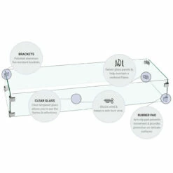 24" Rectangular Glass Wind And Flame Guard | American Fire Glass -DIMPLEX Sales Store flame guard features 5 2 59827.1615937534