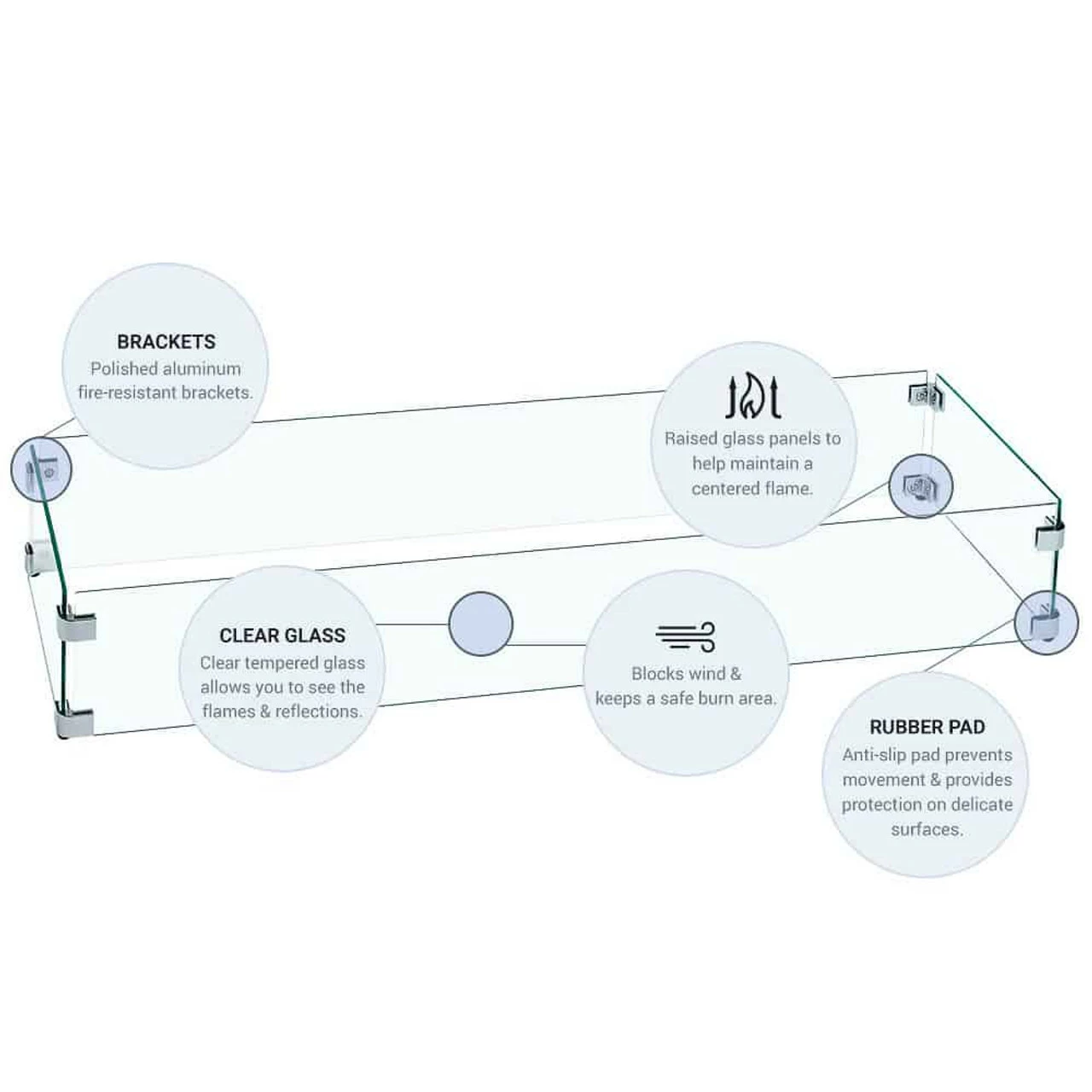 Linear Glass Flame Guard - 60 In | American Fire Glass 2 Linear Glass Flame Guard - 60 In | American Fire Glass - Image 2