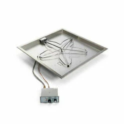 24" Square Bowl Pan Penta Burner Fire Pit Insert - Push Button Ignition - HPC