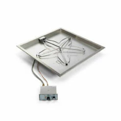 18" Square Bowl Pan Penta Burner Fire Pit Insert - Push Button Ignition - HPC