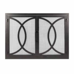 Half Moon Bay Rectangular Fireplace Door - Wrought Iron