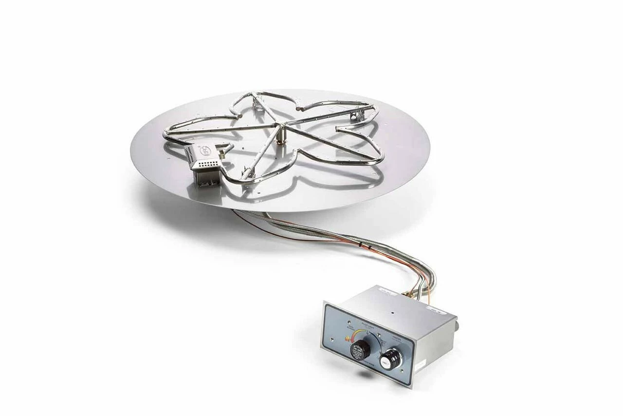 24 Inch Round Flat Pan Fire Pit Insert Push Button / Flame Sense- HPC 1 24 Inch Round Flat Pan Fire Pit Insert Push Button / Flame Sense- HPC