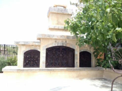 Rancho Santa Fe Arched Fireplace Door - Wrought Iron