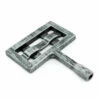 Square Knit Fireplace Key - Brushed Pewter