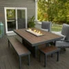 Outdoor GreatRoom Kenwood Linear Dining Height Gas Fire Pit Table - KW-1242-K