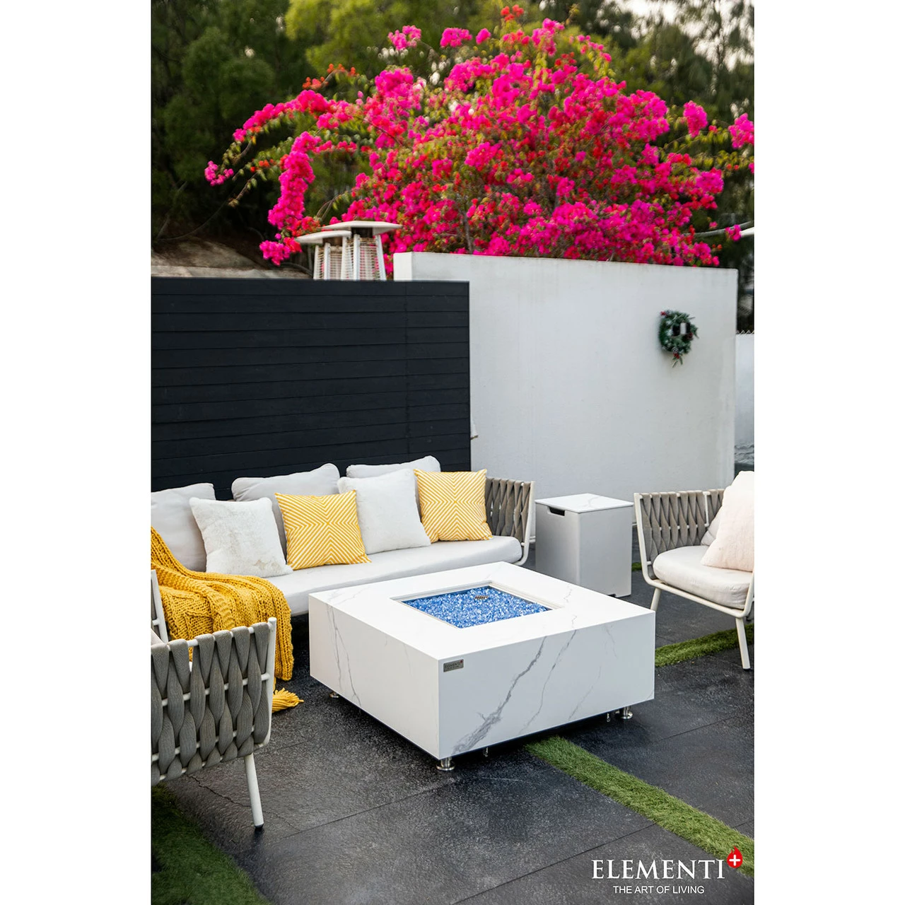 Elementi Plus Bianco Marble Porcelain Fire Table 2 Elementi Plus Bianco Marble Porcelain Fire Table - Image 2