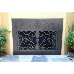 La Jolla Rectangular Fireplace Door - Wrought Iron -DIMPLEX Sales Store la jolla 44 fireplace door web3 19769.1575310541
