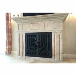 Lannister Rectangular Fireplace Door - Wrought Iron