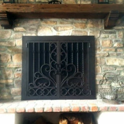 Lannister Rectangular Fireplace Door - Wrought Iron -DIMPLEX Sales Store lannister 42 fireplace door web5 12421.1574814976