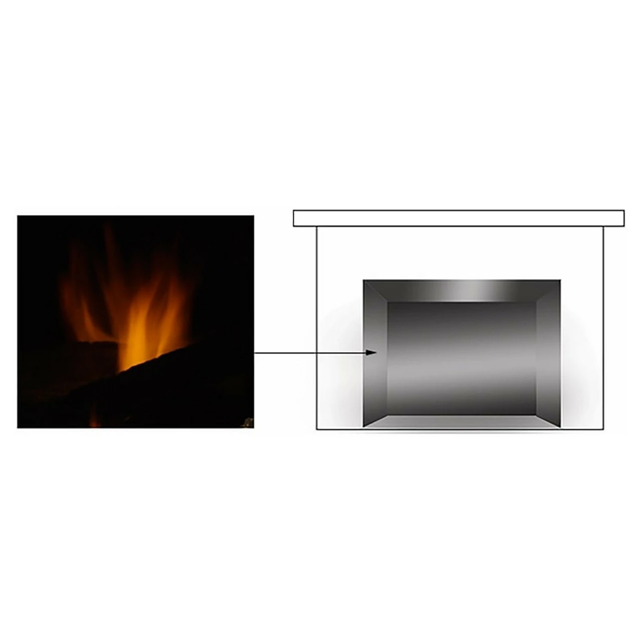 Reflective Black Glass Wall With Hearthbrick For Marquis II 42" Fireplace | Majestic 2 Reflective Black Glass Wall With Hearthbrick For Marquis II 42" Fireplace | Majestic - Image 2
