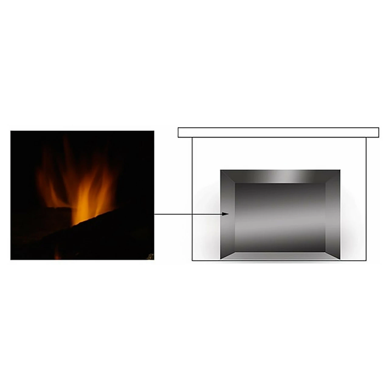 Reflective Black Glass Wall For Marquis II 36" Fireplace | Majestic 2 Reflective Black Glass Wall For Marquis II 36" Fireplace | Majestic - Image 2