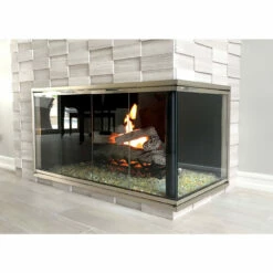 Malibu Rectangular L-Shape Fireplace Door - Aluminum
