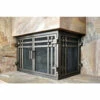 Santa Cruz Rectangular L-Shape Fireplace Door - Wrought Iron