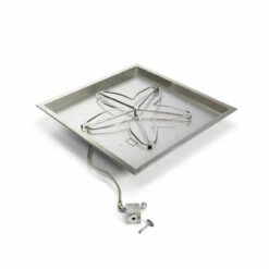 18" Square Bowl Pan Penta Burner Fire Pit Insert - Match Lit Ignition - HPC