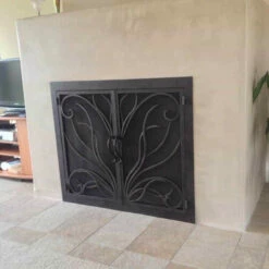 Napa Rectangular Fireplace Door - Wrought Iron -DIMPLEX Sales Store napa 17 fireplace door web3 36831.1574812595