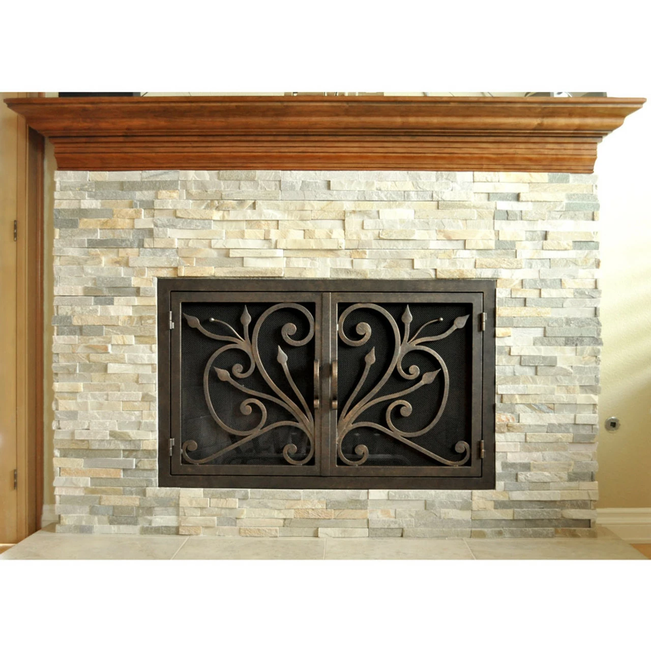 Orchid Rectangular Fireplace Door - Wrought Iron 4 Orchid Rectangular Fireplace Door - Wrought Iron - Image 4