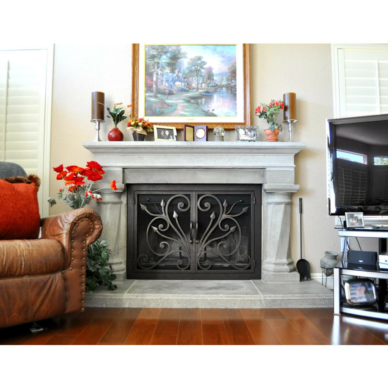 Orchid Rectangular Fireplace Door - Wrought Iron 3 Orchid Rectangular Fireplace Door - Wrought Iron - Image 3
