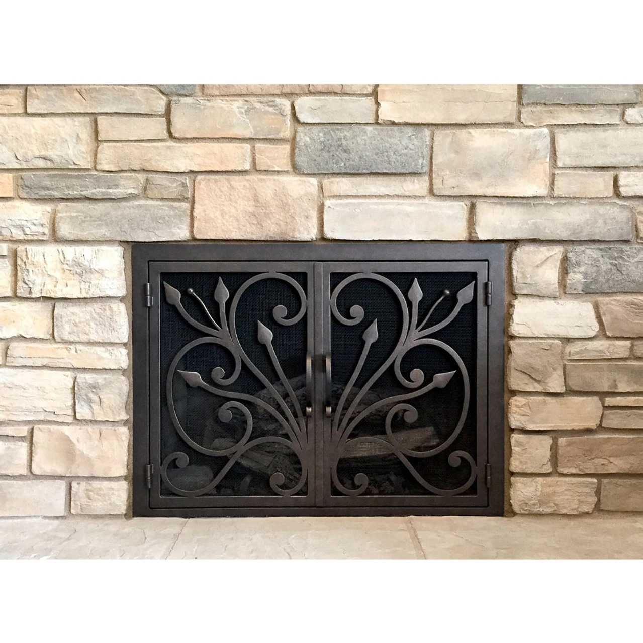 Orchid Rectangular Fireplace Door - Wrought Iron 5 Orchid Rectangular Fireplace Door - Wrought Iron - Image 5
