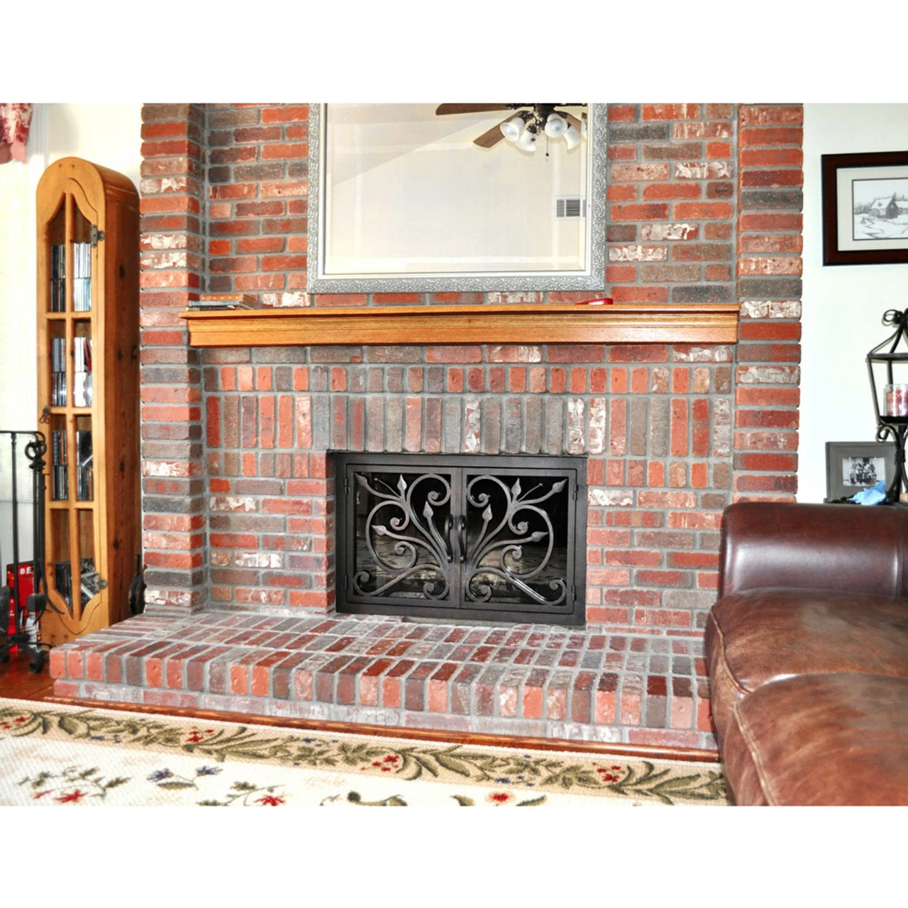 Orchid Rectangular Fireplace Door - Wrought Iron 1 Orchid Rectangular Fireplace Door - Wrought Iron