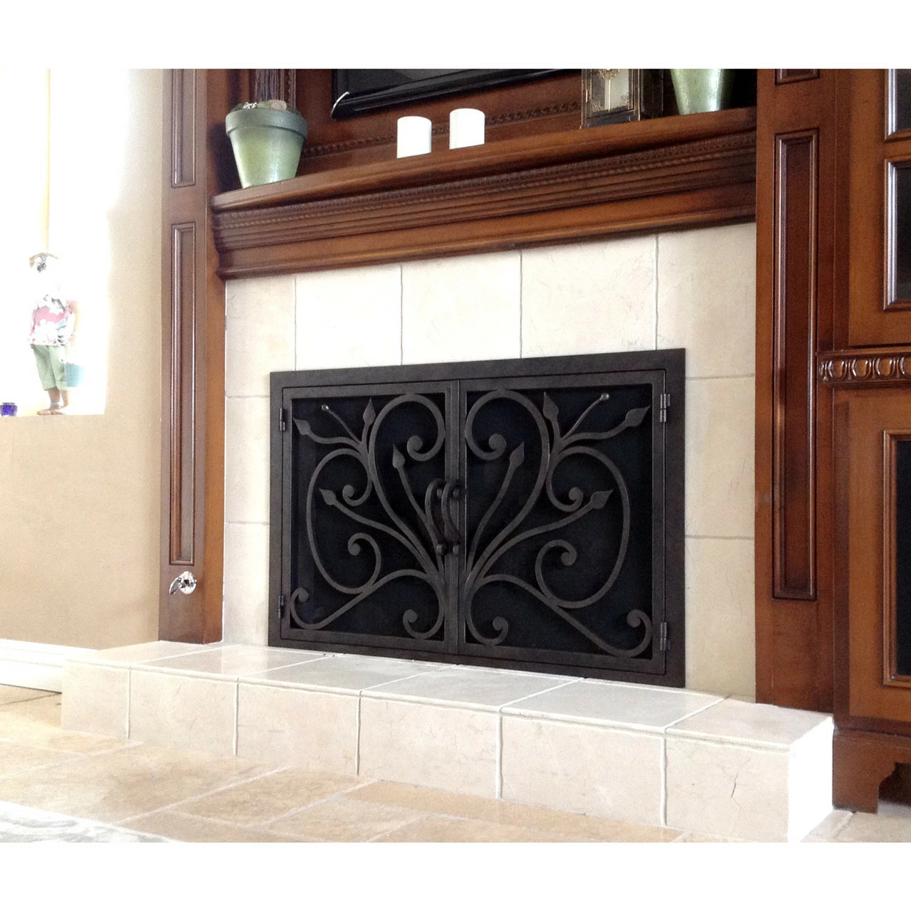 Orchid Rectangular Fireplace Door - Wrought Iron 2 Orchid Rectangular Fireplace Door - Wrought Iron - Image 2
