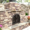 Orchid Arched Fireplace Door - Wrought Iron